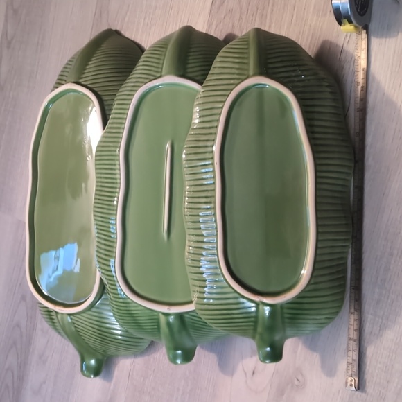 Set 3  Banana Leaf Bowl Portugal Green Salad Serving 13",15",18" - Picture 4 of 4